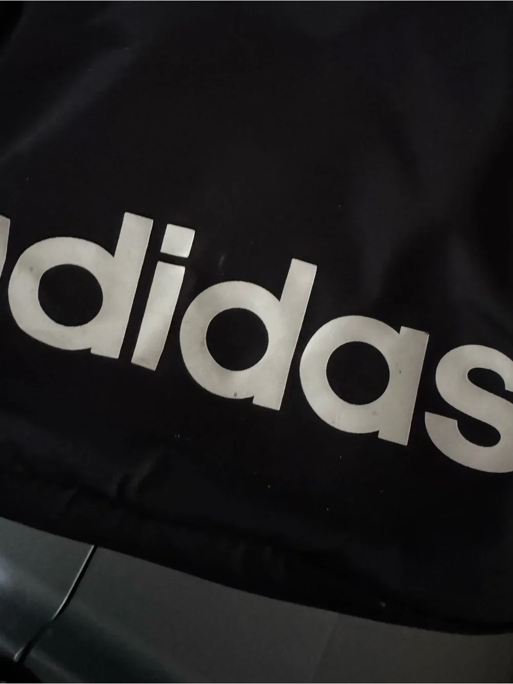 adidas Mini Black Backpack with White Logo and Striped Straps - Picture 8 of 10